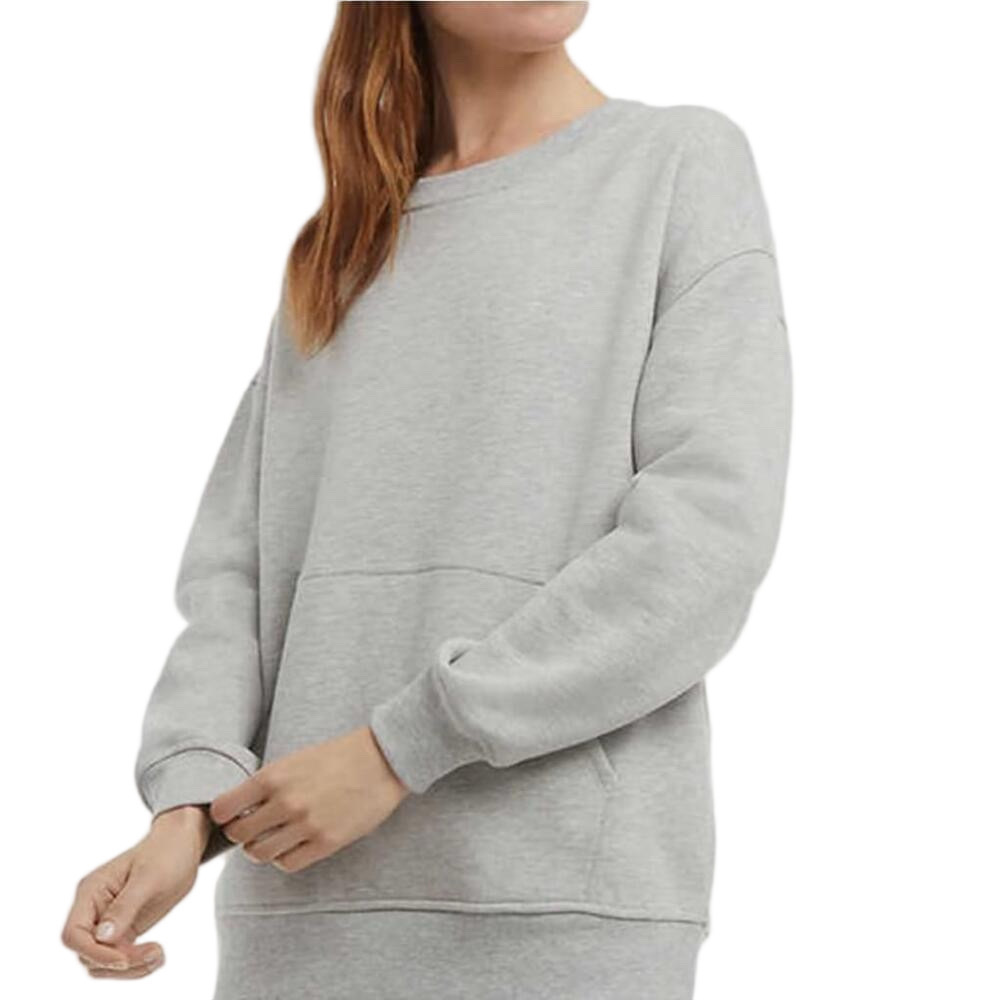 Danskin Ladies Sweatshirt Oversized Crewneck with Pocket Light Heater Grey Sz M - Picture 2 of 14